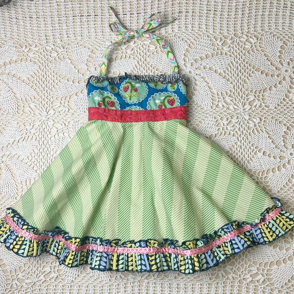 Matilda Jane Girls 4 Years It's a Wonderful Parade Limeaide Roundabout Dress